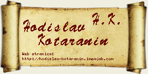 Hodislav Kotaranin vizit kartica